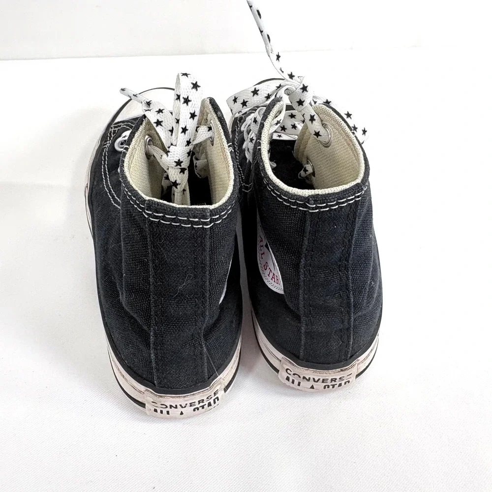 Converse Chuck Taylor All Star High Top Black Star‎ Print Laces 3J231 Youth 11.5